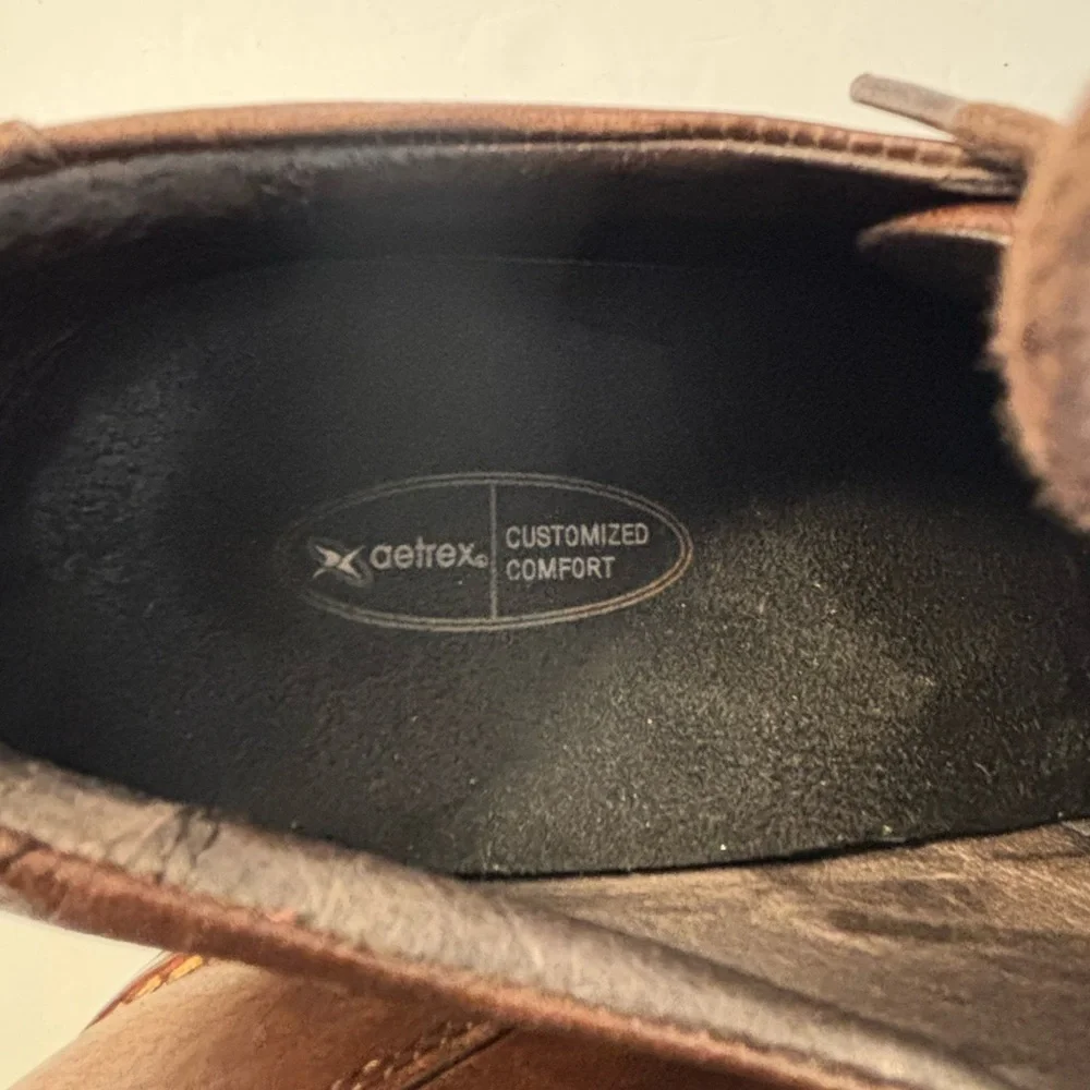 APEX AETREX Brown Leather Oxford Shoes Size 7.5